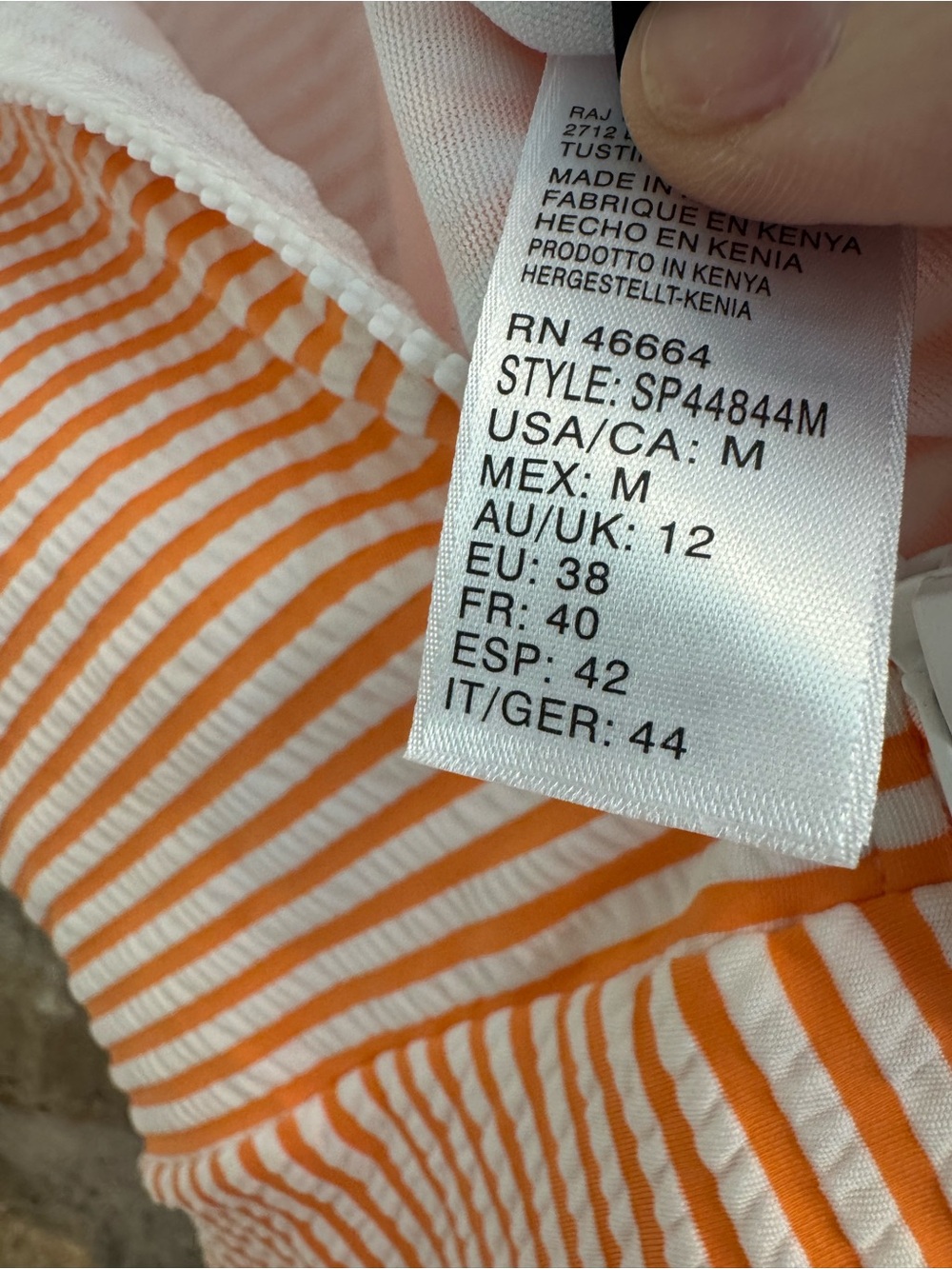 Splendid orange stripe bathing suit medium - Picture 7 of 9
